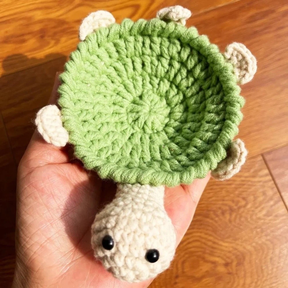 Water Dish Reptile - Funny Crochet Turtle Coaster Hand Woven