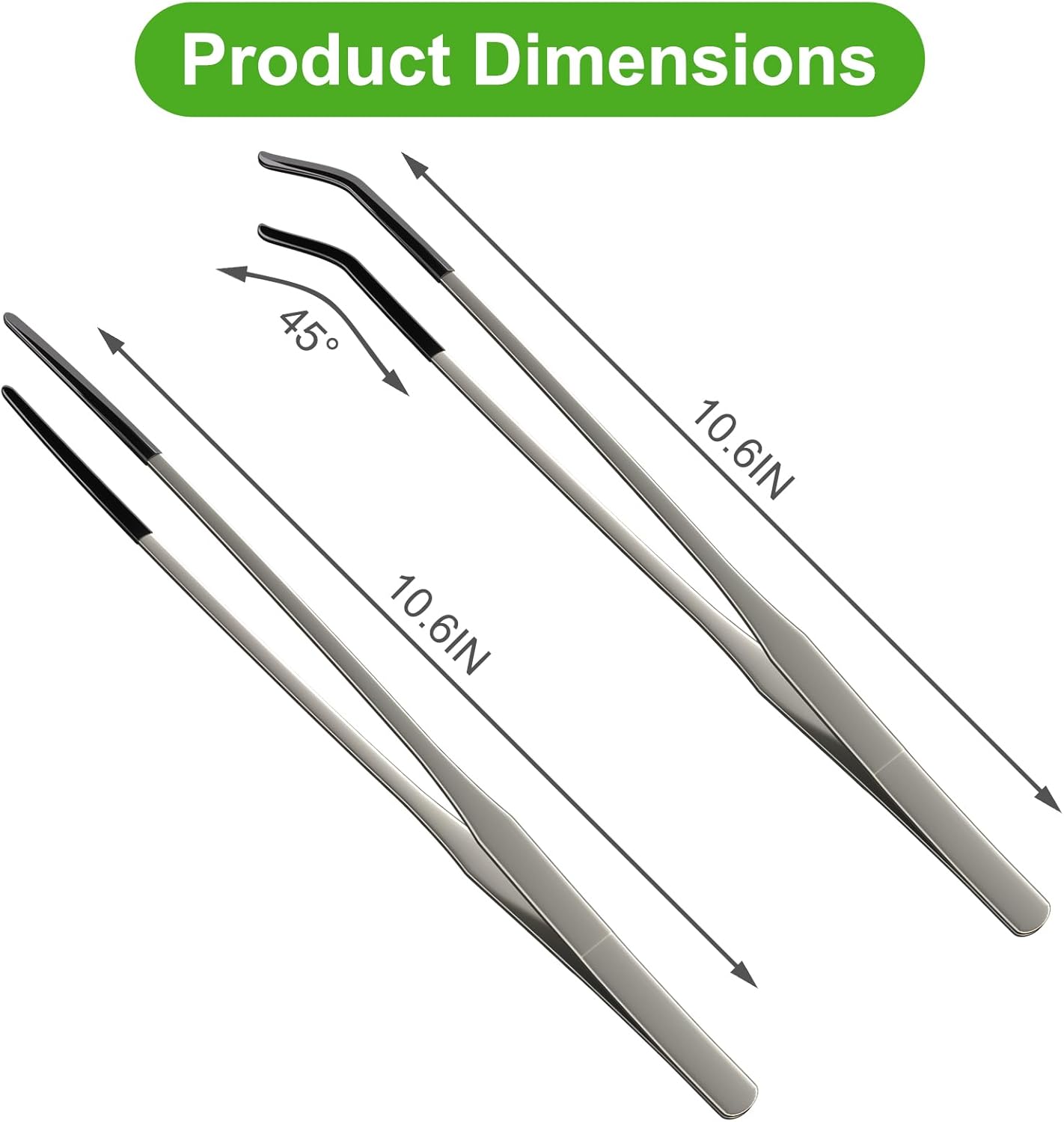 2 Pcs Extra Long Stainless Ste - Feeding Tong Stainless recension och pris