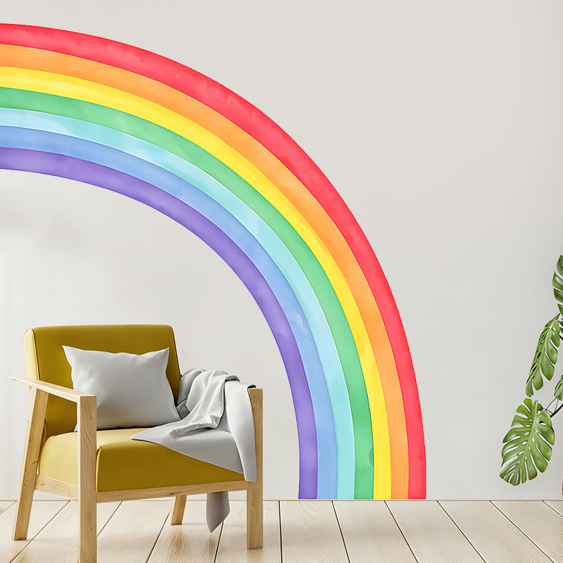 Large Rainbow Wall Stickers Se - Pvc Panel Background recension och pris