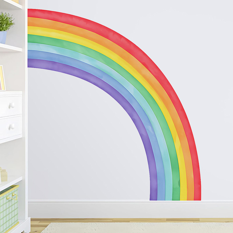 Large Rainbow Wall Stickers Se - Pvc Panel Background recension och pris